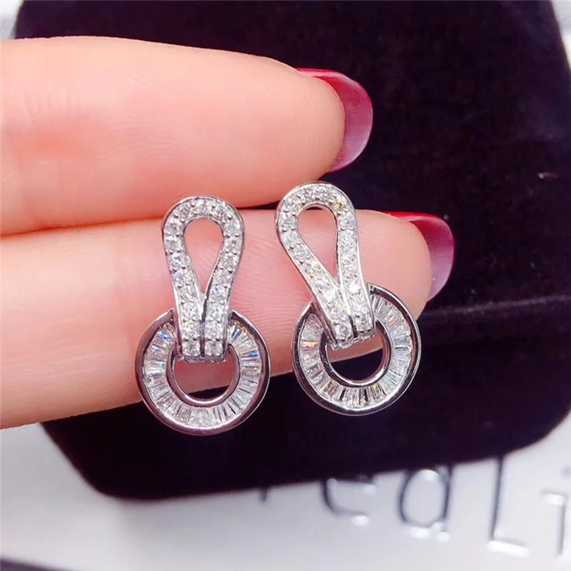

Серьги женские из серебра 925 пробы, с бриллиантами