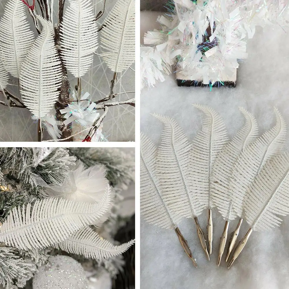 

6Pcs/Set Fashion New Feathers Christmas Tree Ornament Accessories Home Party Decoration Wedding Decor Plumes For Xmas