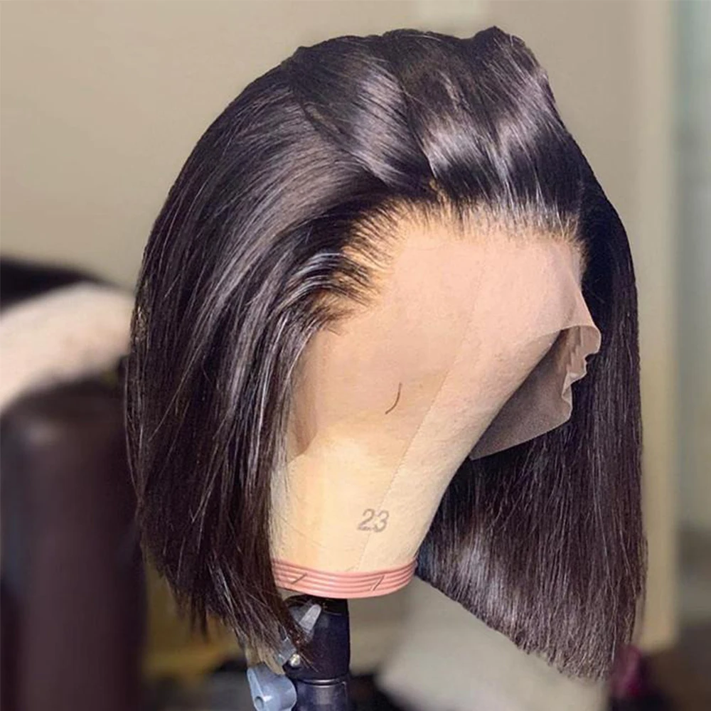 

Bob Bone Straight Lace Frontal Human Hair Wigs 13x4 10-16 inches Pre-Plucked Natural Hairline 4x4 Short Bob Lace Closure Wig