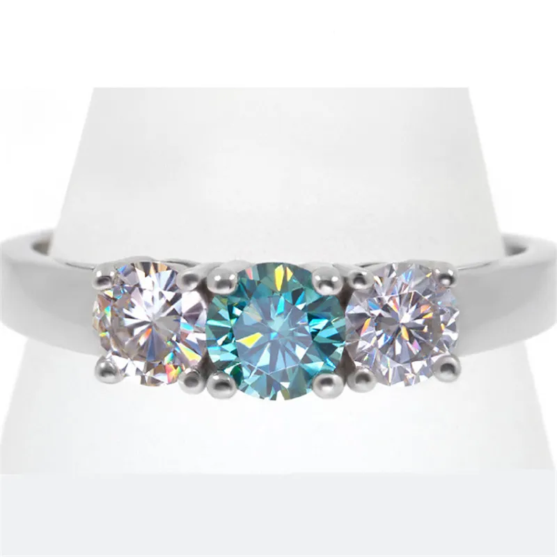 5-12 мм светильник зеленое синтетическое кольцо с алмазом Moissanite 1ct Свободные