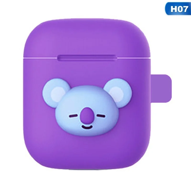 Purple rabbit Милый мультяшный беспроводной Чехол для наушников для Apple AirPods 2 Силиконовый чехол для зарядки наушников Защитный чехол для AirPods - Цвет: Purple rabbit