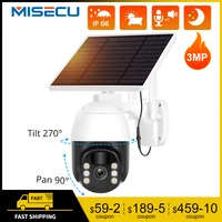 misecu ip camera outdoor ptz 1296p wireless solar panel camera rechargeable battery powered speed dome surveillance security cam