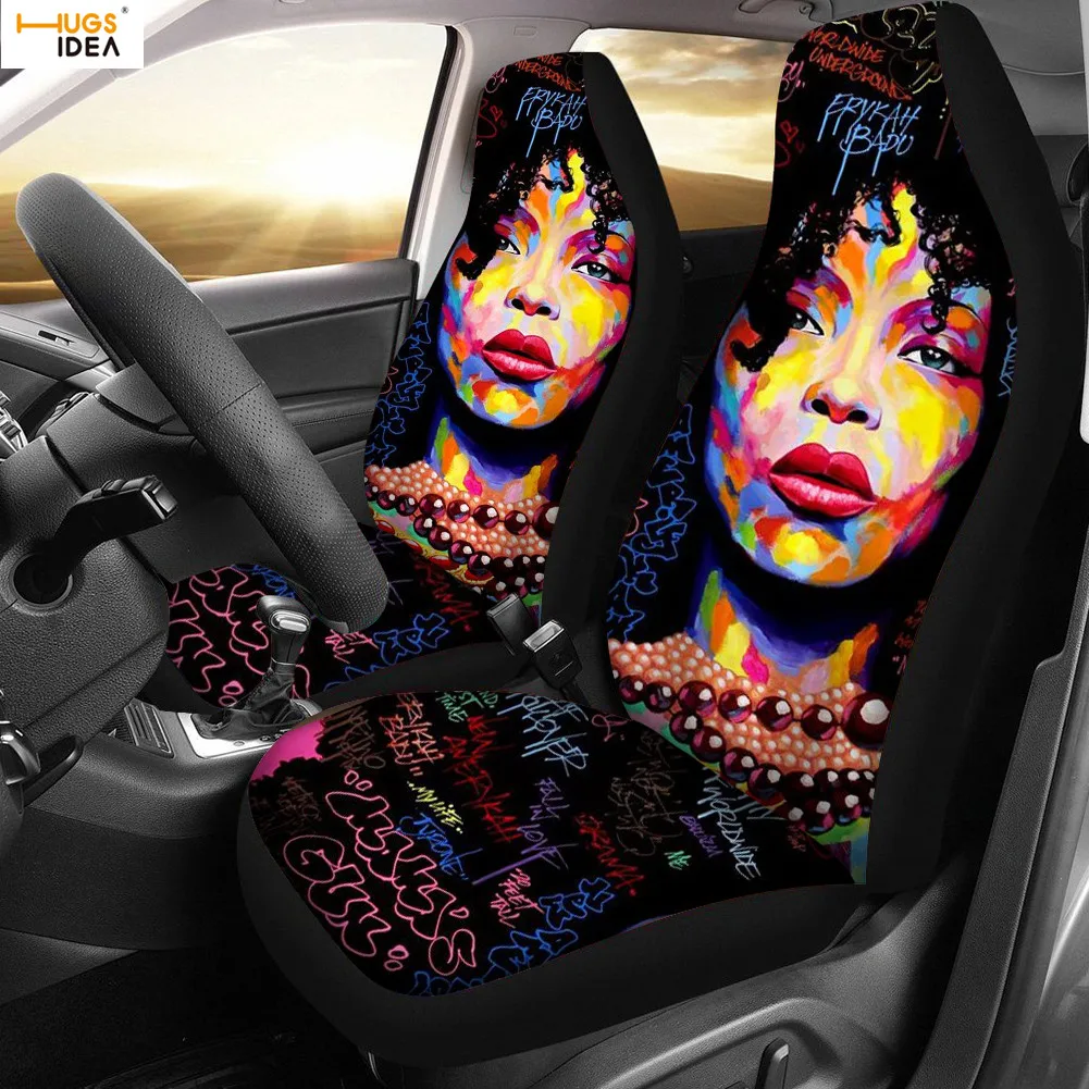 Чехол на сиденье автомобиля HUGSIDEA с художественной черной девушкой Модный 3D