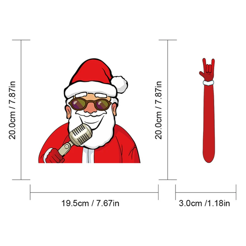 Рождественское украшение Санта Клаус 3D ПВХ машущие автомобильные наклейки