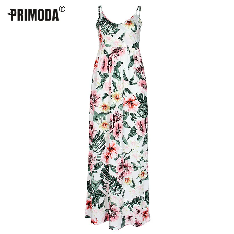 Женское богемное длинное платье макси с цветочным принтом летний женский