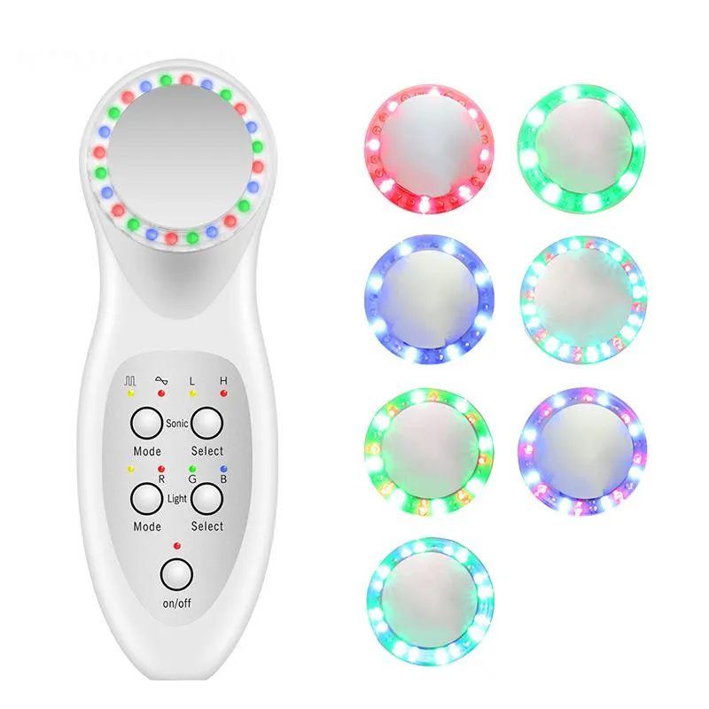 Koop 7 Kleur Ultrasone Reiniger LED Photon Huidverjonging Lichttherapie Gezicht Lift Cleanser Anti Rimpel SPA Facial Schoonheid Massager