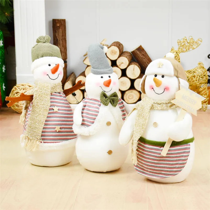 Рождественская Кукла-снеговик, украшения для дома, милая игрушка, подарок для детей, фигурки на год, декоративная фигурка на окно, Adornos De Navidad