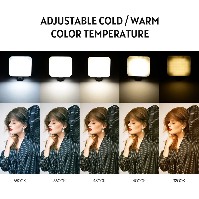 

with Tripod Cold Shoe Type-C KM-72A Mini Dimmable RGB LED Video Light 6W Color Fill Light