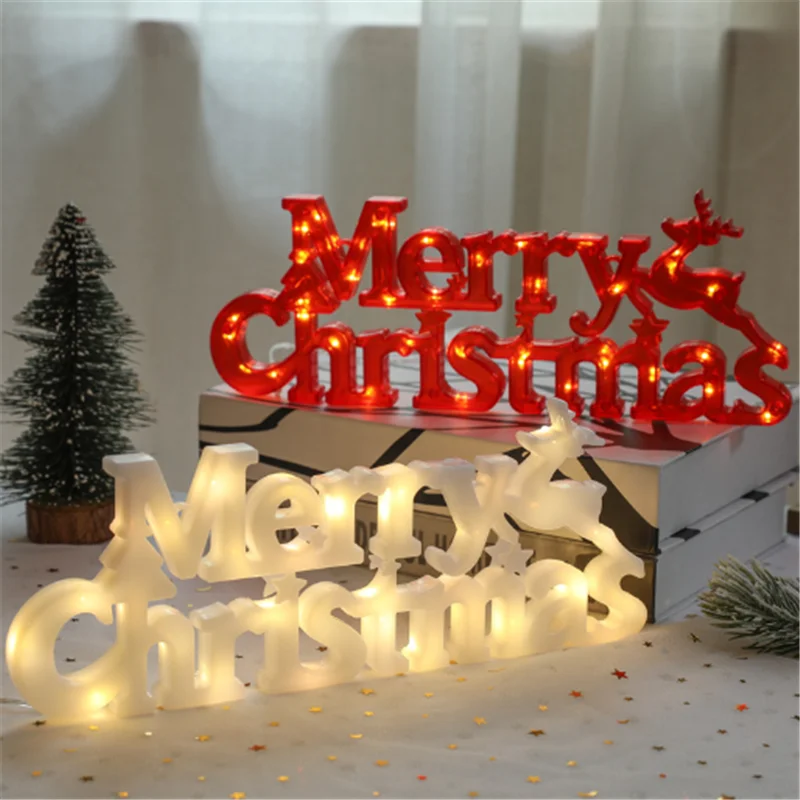 

Christmas Decoration 2022 New Year Xmas Merry Christmas LED Letter Tag Light String Fairy Garland Home Decoration Christmas Noel