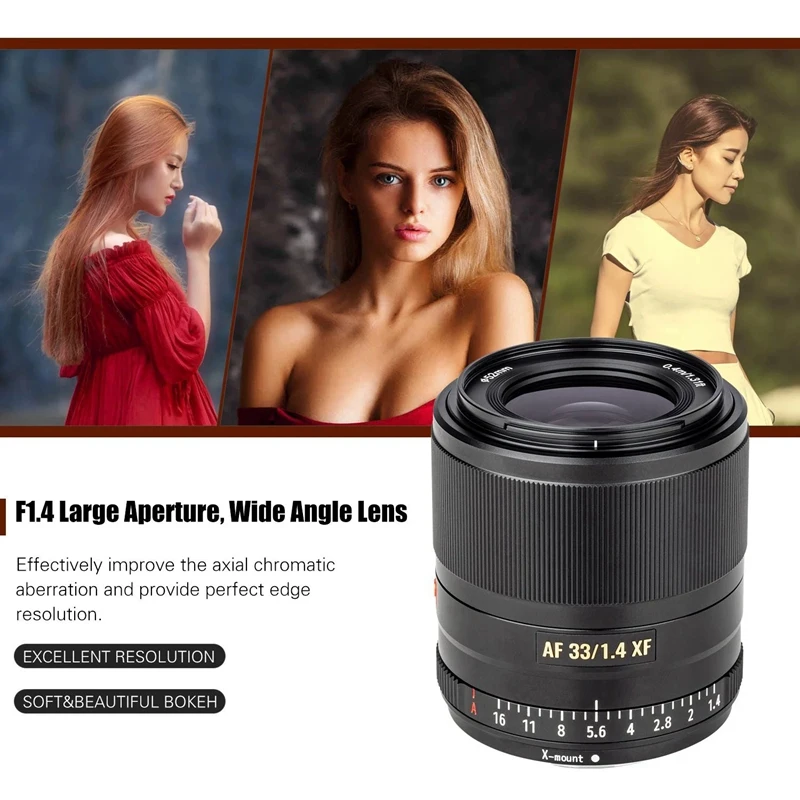 

HOT-Viltrox Af33/1.4 Xf 33mm F1.4 Large Aperture Auto Focus Camera Lens Prime Lens for Fuji Fujifilm X-Mount Ildc Camera