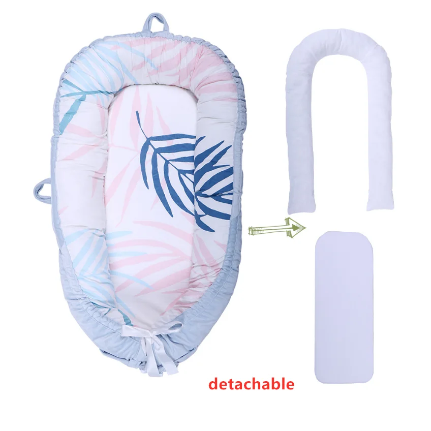 Портативная детская бионическая кровать Bebe SLEEP POD Младенческая дорожная кроватка хлопок Новорожденный матрас BabyNest обновленная кровать-гнездо - Цвет: C2