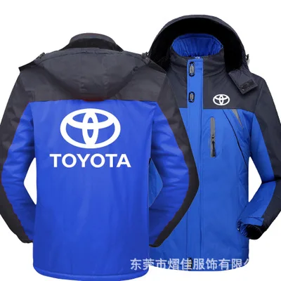 

Winter Jacket Men for Toyota Thick Velvet Warm Coat Male Windproof Hooded Outwear Casual Mountaineering Overcoat C