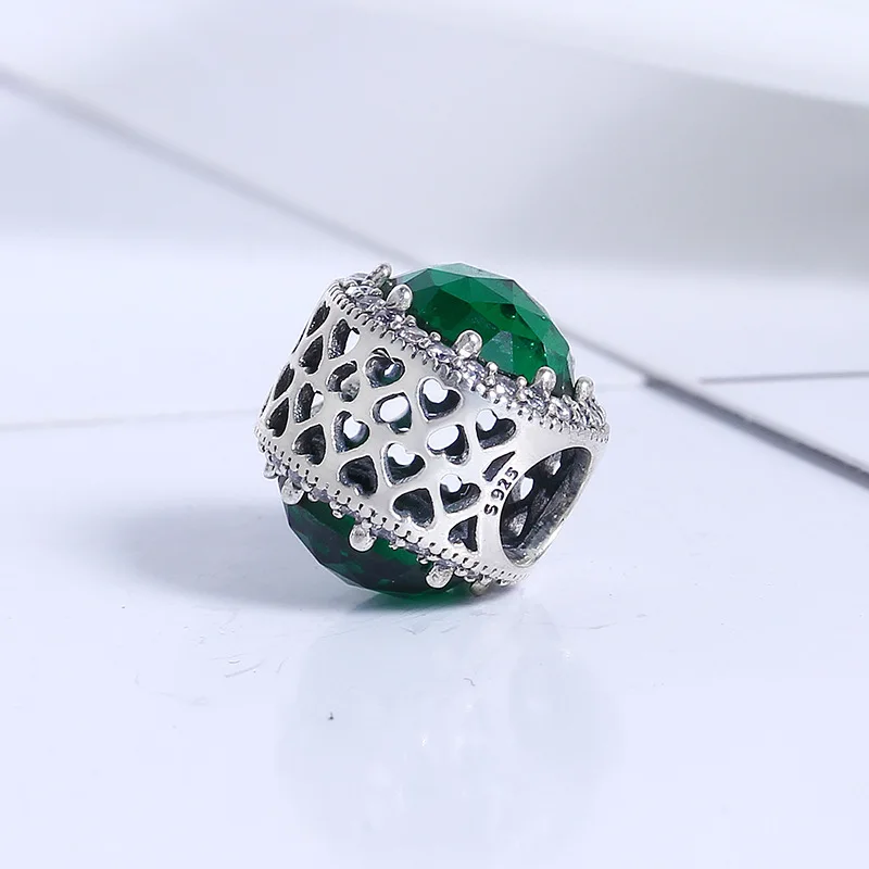 CodeMonkey,, настоящая 925 пробы, серебряные, Зеленые Бусины трава, талисманы, подходят к оригинальному браслету CodeMonkey, сделай сам, ювелирное изделие для женщин 1003