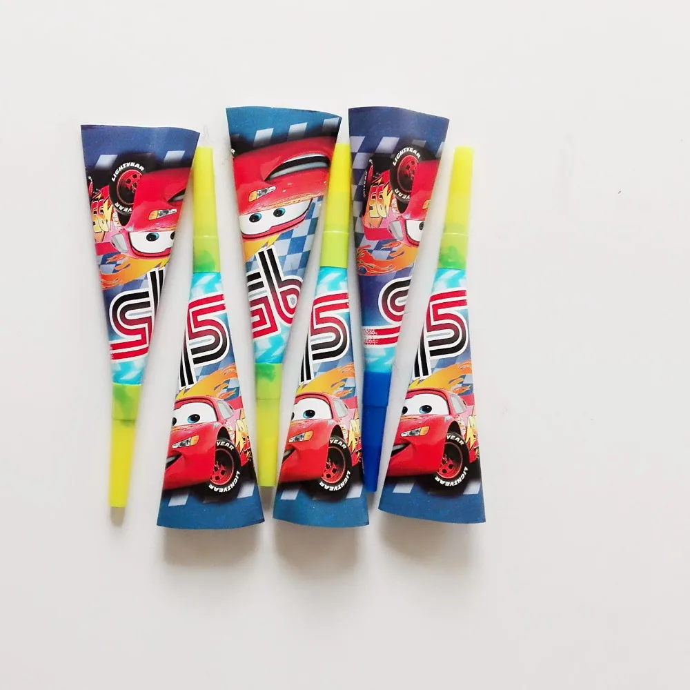 6pc/set Cartoon Lightning Mcqueen Theme Noise Maker/whistle Boy Favor Birthday Party Decoration Supplie Blowouts Whistles Cars | Дом и сад