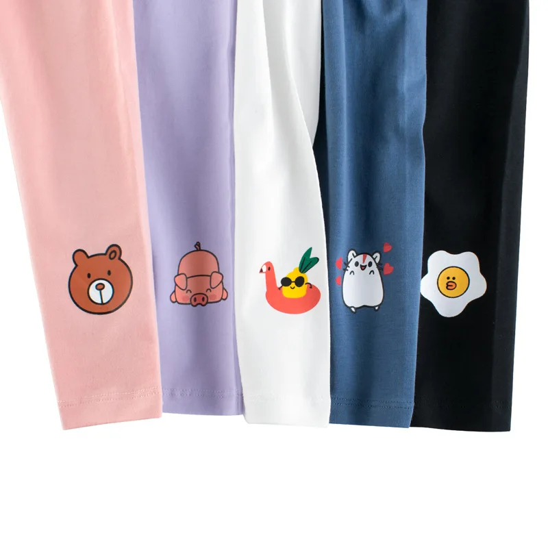 Леггинсы для девочек 1 10 лет узкие эластичные штаны с цветочным принтом одежда