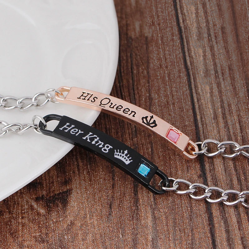 Браслет с табличкой для пар мужской браслет из нержавеющей стали очаровательные