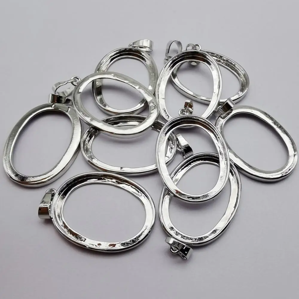 Медная Посеребренная Подвеска без камня для 22x30 мм Ювелирные изделия женщин