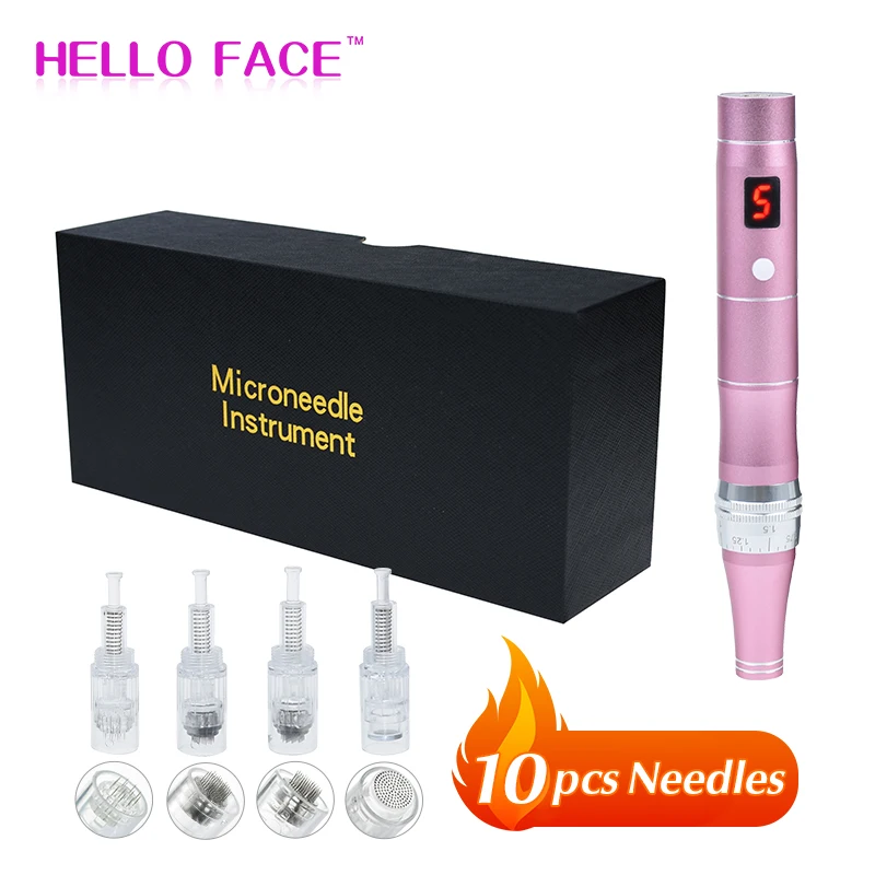 Электрическая Микро ручка с 10 иглами миниатюрные иглы профессиональная