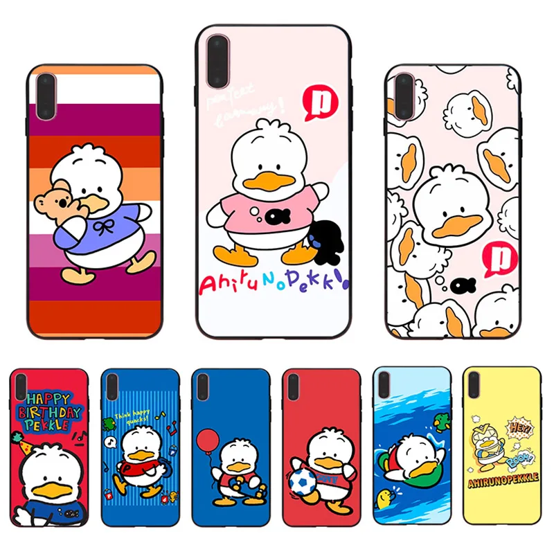 

Cute Cartoon Duck Phone Case For Iphone 11 13 Pro XS Max 12 Mini Mobile Shell XR X 8 7 Plus 6S SE 2020 5S High Resolution Cover