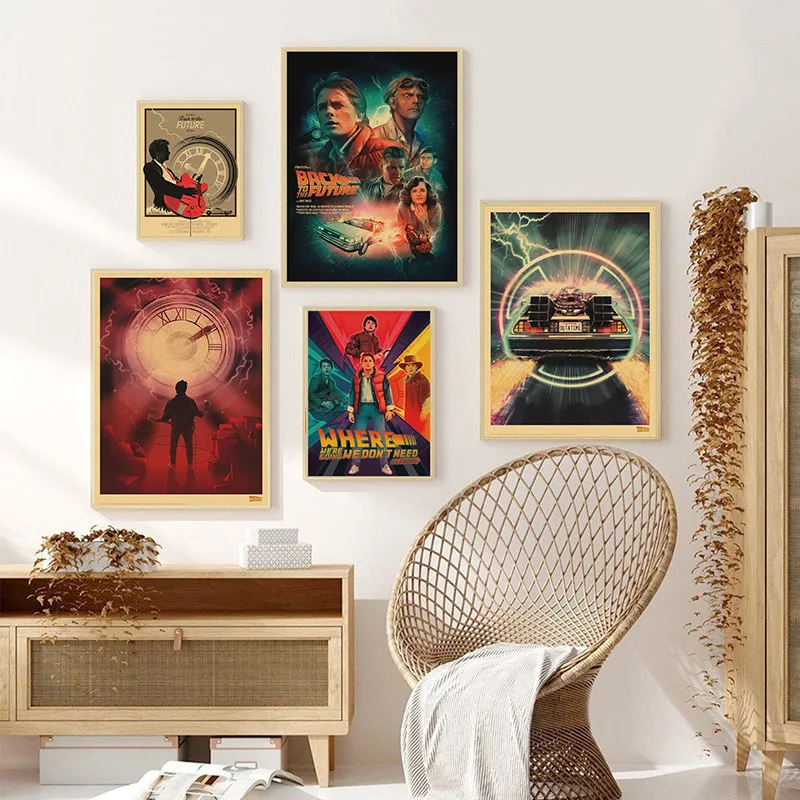Постер из крафт-бумаги «Назад в будущее», классический фильм, печать, альтернативная пленка, фото в винтажном стиле, настенное искусство, домашний декор