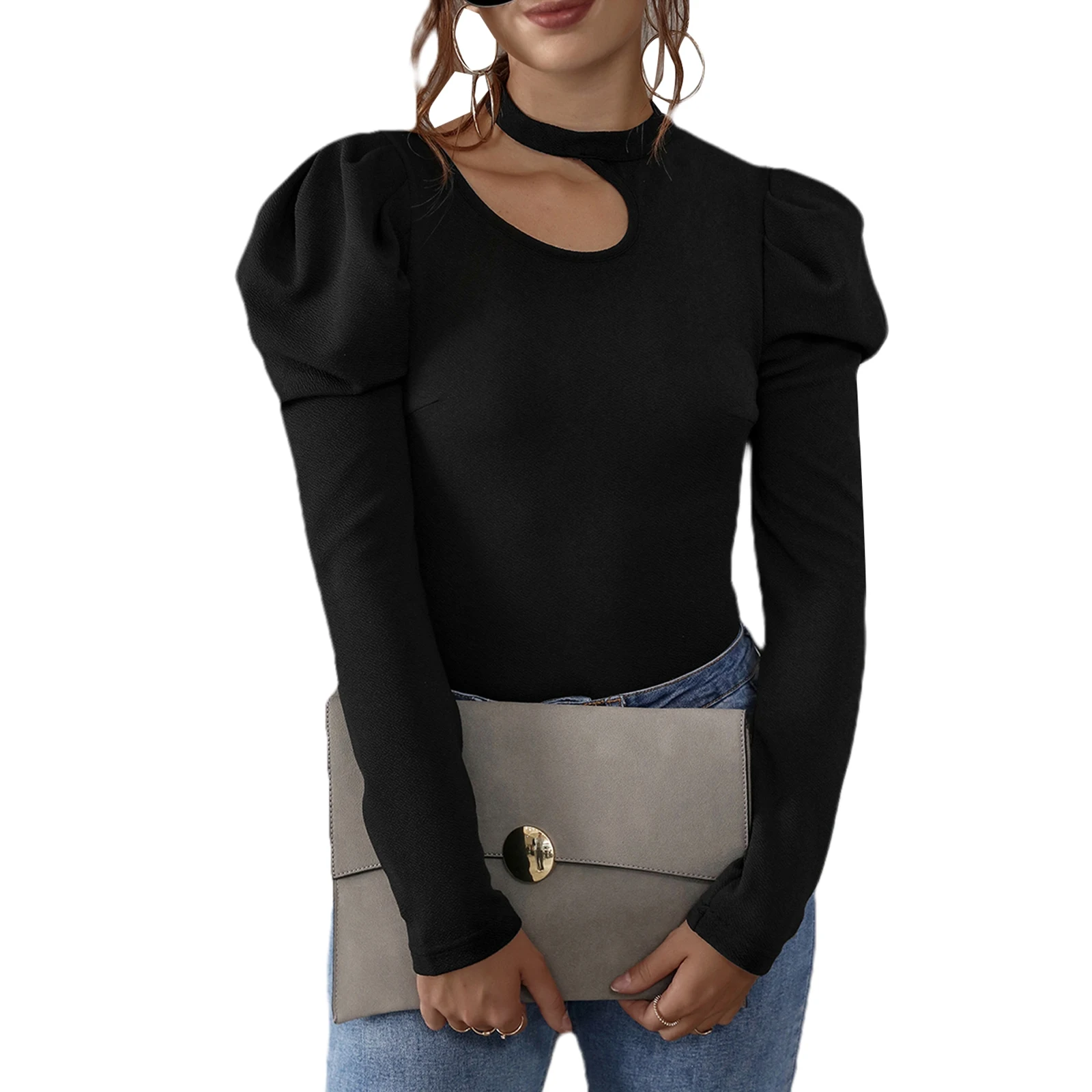 

Women's T-shirt, Sexy Long Sleeve Slim Top for Vacation Travelling Dating Party Photography