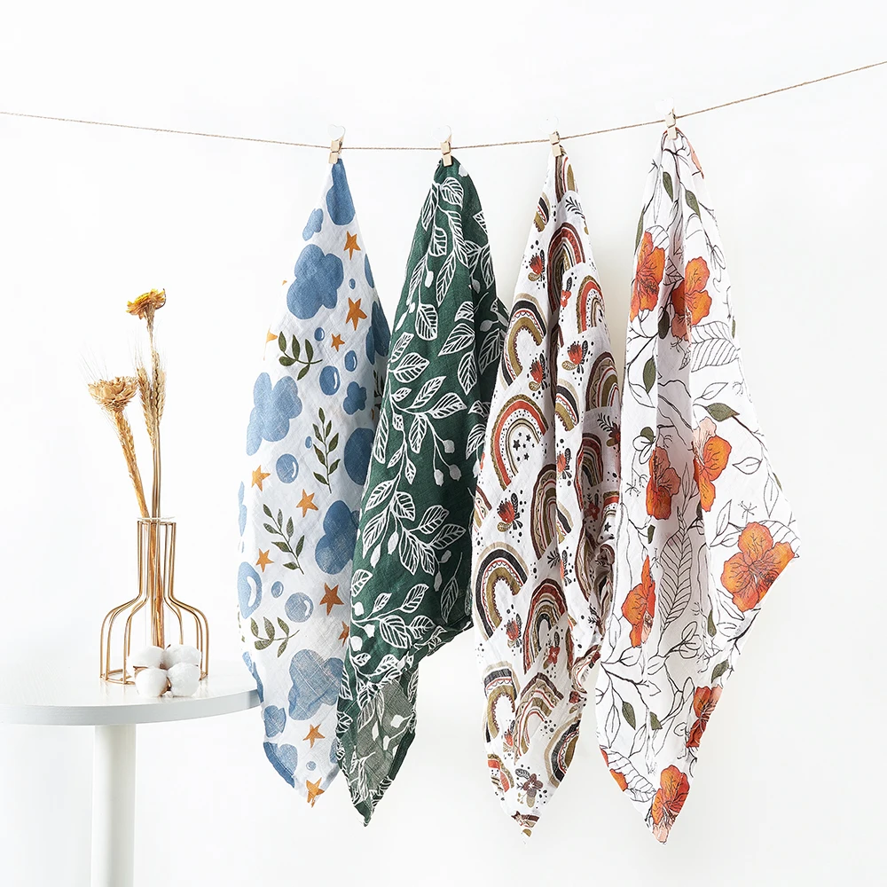 Kangobaby #My Soft Life# All Season 60x60 100% Cotton Baby Muslin Bib Fashion Infant Scarf Newborn Burp Cloth Set |