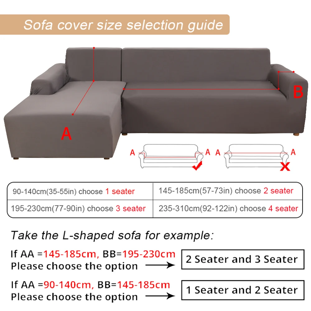 

Plain Corner Sofa Covers for Living Room Elastic Spandex Couch Cover Stretch Slipcovers L Shape Sofa Need Buy 2pcs Sofa Cover