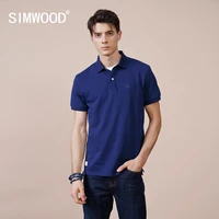 simwood 2021 summer logo embroidery polo shirts men 100 cotton regular fit short tops regular fit tshirt sk120319