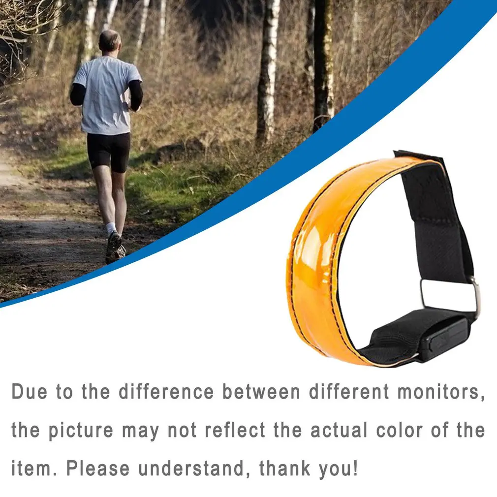 

USB Led Armband Adjustable Wristband Reflective Flashing Strips Ankle Glow Bracelet Safety Light For Night Jogging Walking