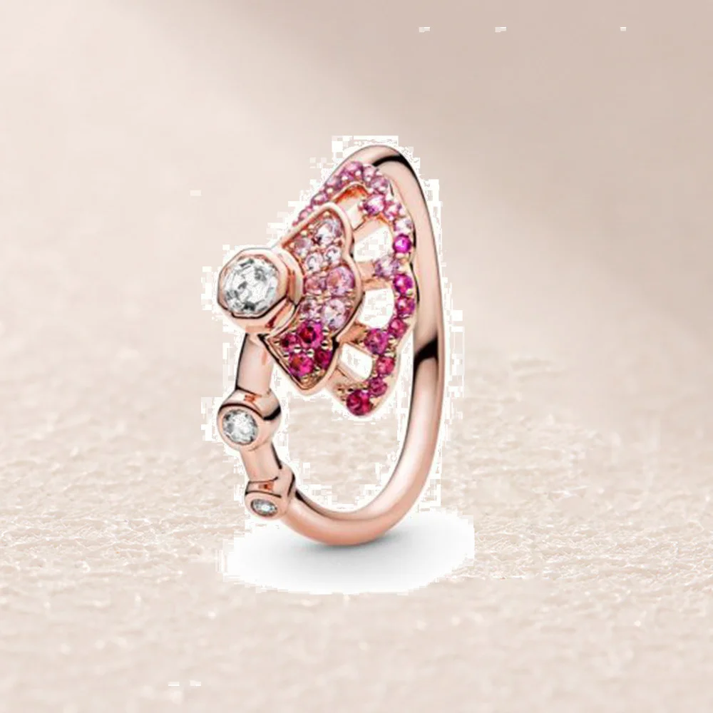 

188191C01 China Exclusive Rose Pink Fan Ring