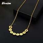 Персонализированные Пользовательское имя ожерелья для женщин по индивидуальному заказу из нержавеющей стали, позолота, пустотелое, письма сердце кулон-табличка с именем ювелирные изделия