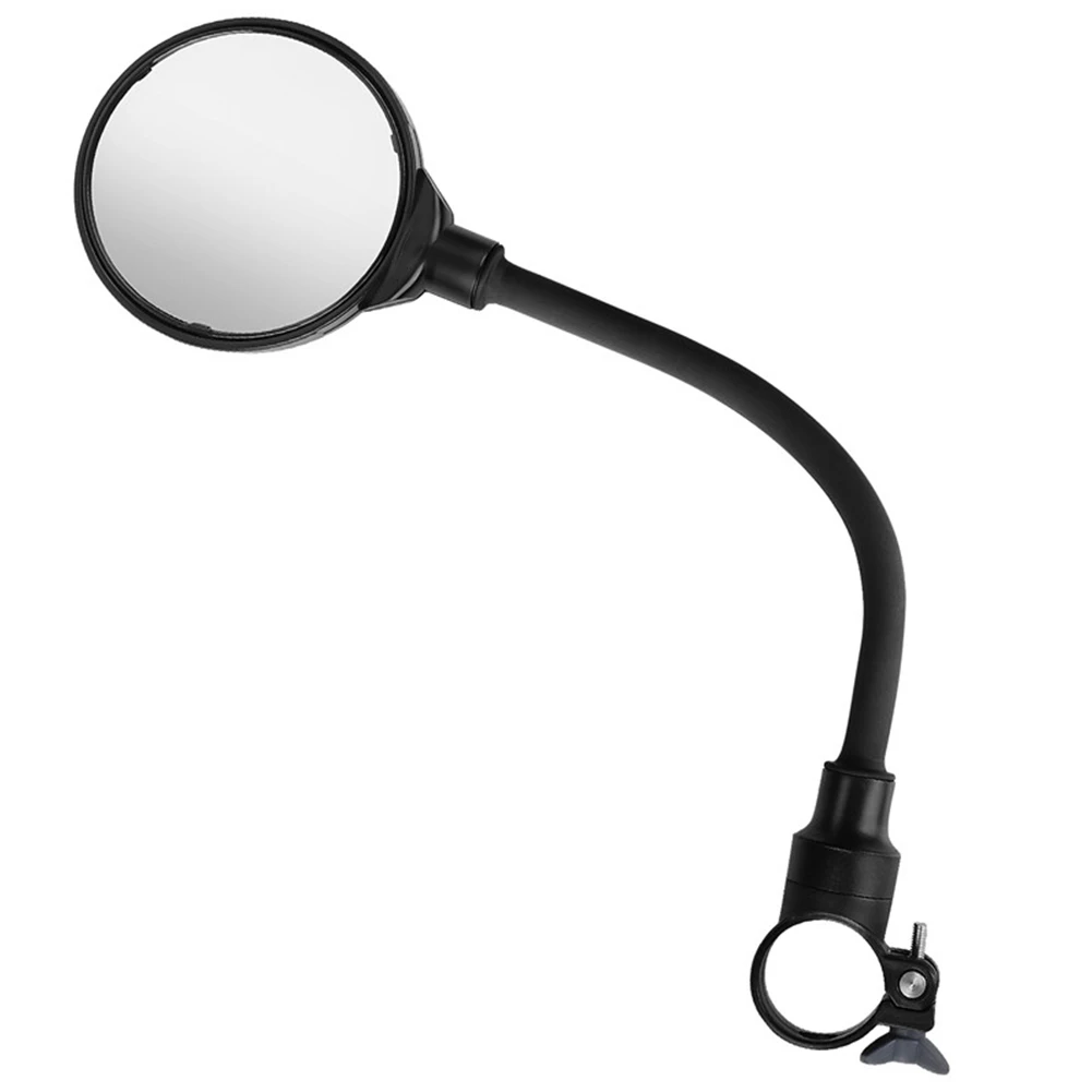 

1 Pair MTB Rearview Mirror Flexible Bicycle Safety Round Handlebar Mirror Replacement Wide Range Back Sight Reflector