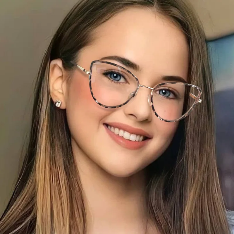 Cat Eye Glasses Frame Women's Blue Light Blocking Eyeglasses Vintage For Women Female Spectacles Luxury Eyewear Reading Glasses