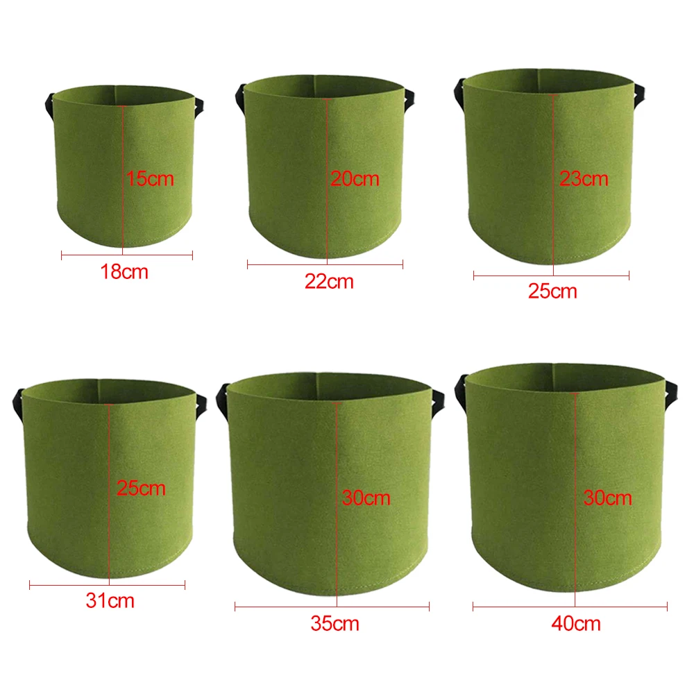 

Plant Grow Bag Flower Plant Bag Nursery Bag Home Furnishing Bag Green Felt Fabric Useful Breathable