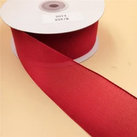 38mm wire edge ribbon red transparent taffeta for dress bow birthday decoration chirstmas gift diy wrapping 25yards n2074