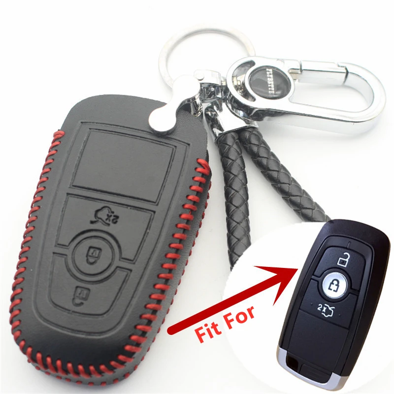 Чехол FLYBETTER для смарт-ключей Ford New Mondeo/Edge/F150/Escape L68 из натуральной кожи с 3 кнопками |