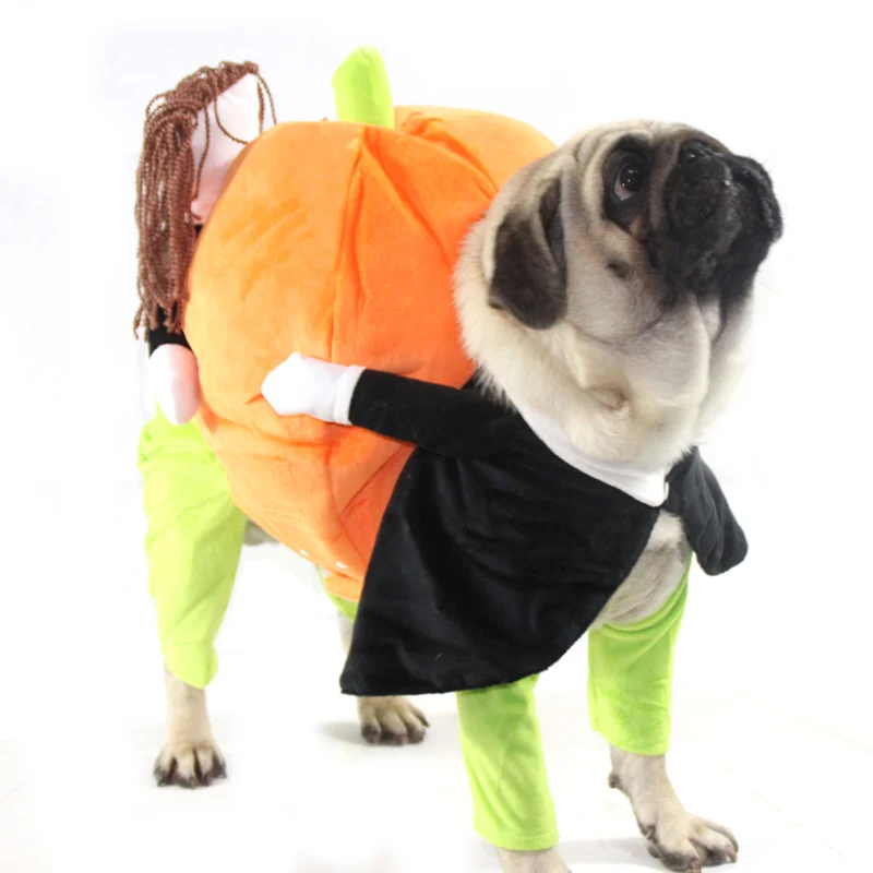 yellow HEYPET Pet Хэллоуин Одежда для косплея смешная Тыква Одежда для собак костюм комбинезоны для маленьких средних собак для Мопсов, французских бульдогов - Цвет: yellow
