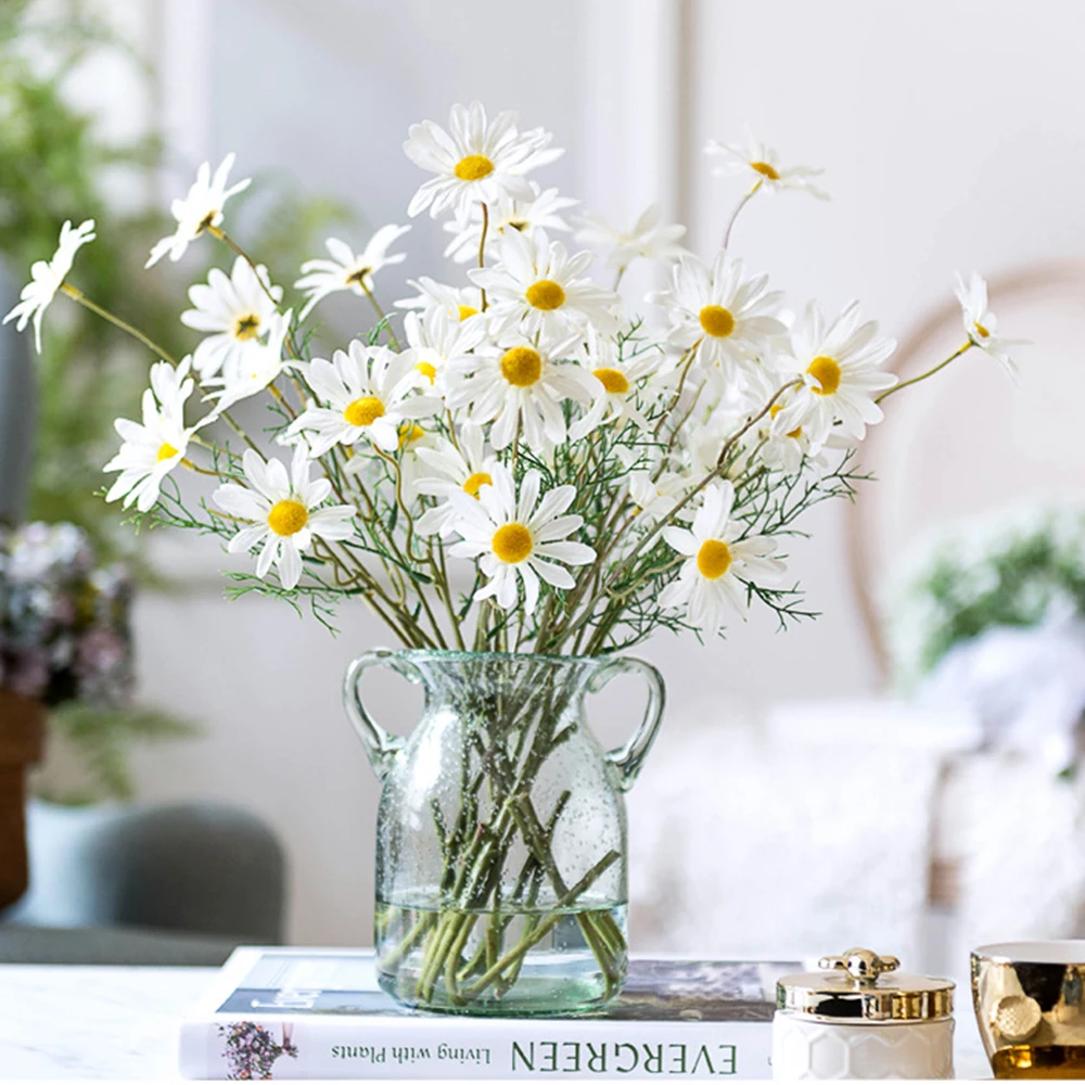 

5-Heads Simulation Chrysanthemum Artificial Flowers Bouquet Floral Home Furnishing Hotel Wedding Decoration Party Accessories
