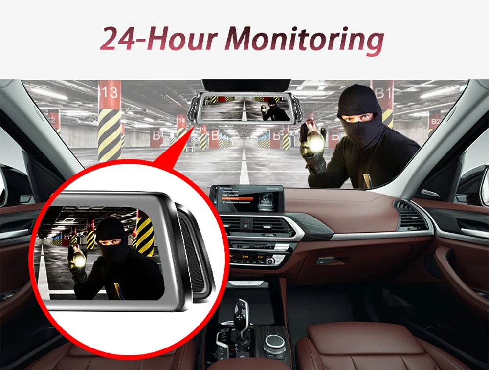 M27 Dash Cam двойной видеорегистратор для автомобиля зеркало поток зеркало заднего вида Dash камера Автомобильная камера Привод рекордер 10 дюймов ips 2.5D сенсорный экран