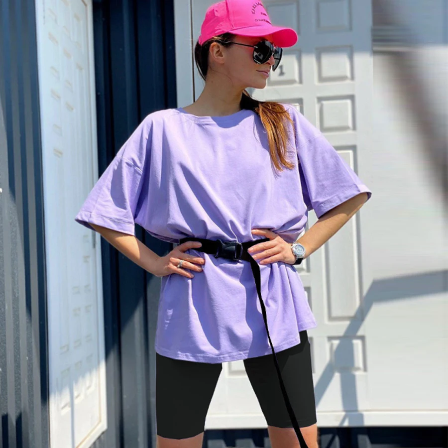 

2020 casual solid outfits women's fashion two piece suit with belt Home loose sports tracksuits fashion bicycle suit summer sets