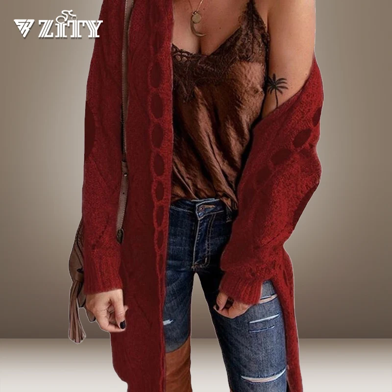 

Элегантное пальто с капюшоном Zity в стиле ретро, теплая длинная юбка, женская уличная одежда в стиле Харадзюку, длинный кардиган, свитер на ос...