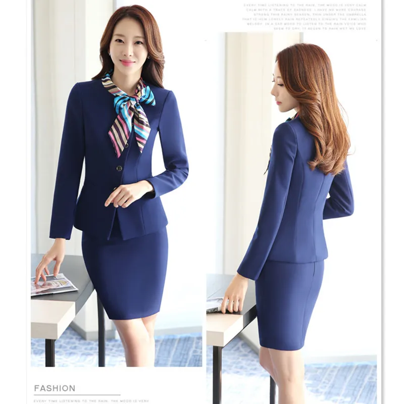 Рабочая одежда Женский костюм с юбкой женский деловой комплект из 2 предметов