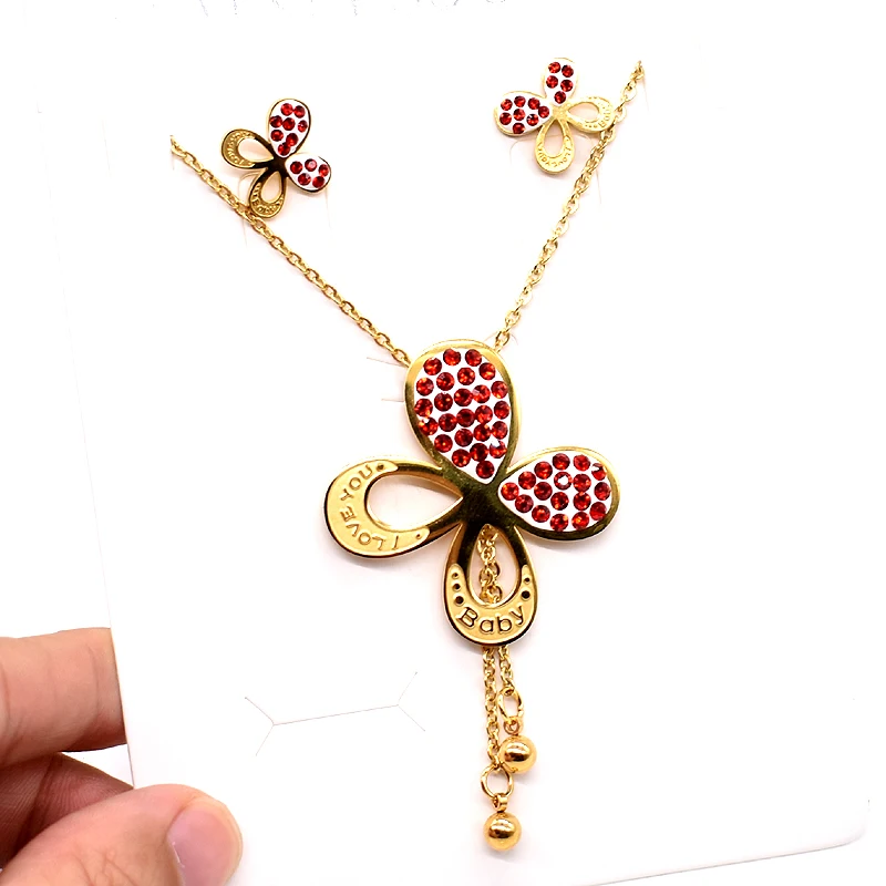 Женский ювелирный комплект из колье и серёг нержавеющей стали|Ювелирные наборы| |