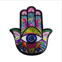 cute hand eye sequin patches embroidery applique iron on clothing or bags decorative badges supplies ep2020