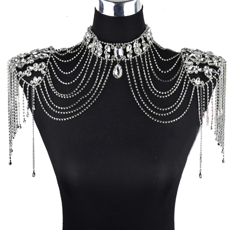 Свадебные серьги с кисточками и плечевой цепочкой |