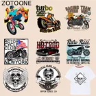 Нашивки ZOTOONE для мотоцикла и автомобиля, наклейки в стиле панк с черепом, термонаклейки для одежды, футболок, аксессуары сделай сам, Аппликации, теплопередача G