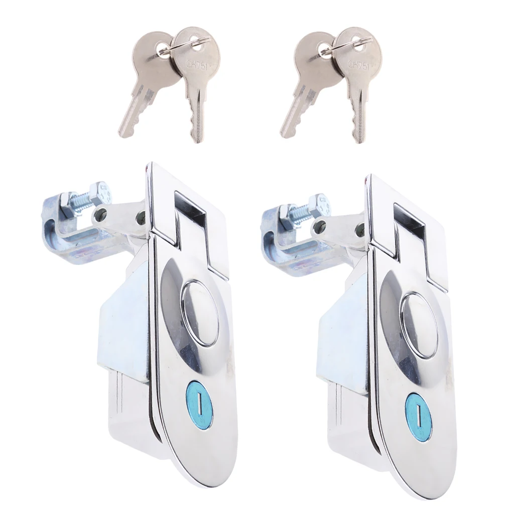 2x Compression Flush Mount Push Locks Doors Latch with Keys for Boat RV Yacht Tool Box Camper Trailer | Автомобили и мотоциклы