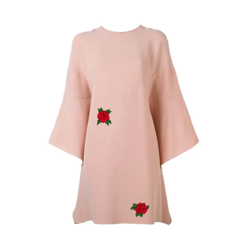 9Pcs/Lot Rose Flower Stickers On The Fabric A-Level Washable Stripe Thermal Transfer Garment Diy Patches For Backpack |