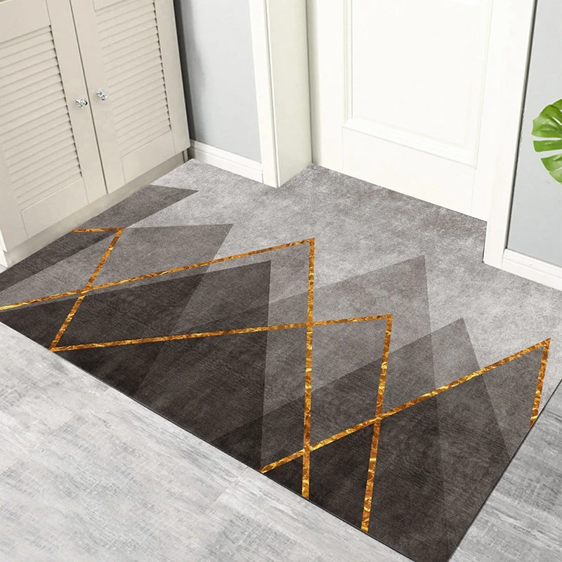 

Коврик для входной двери с геометрическим рисунком в полоску, нескользящий Придверный коврик для гостиной, спальни, кухни, коврики в сканди...