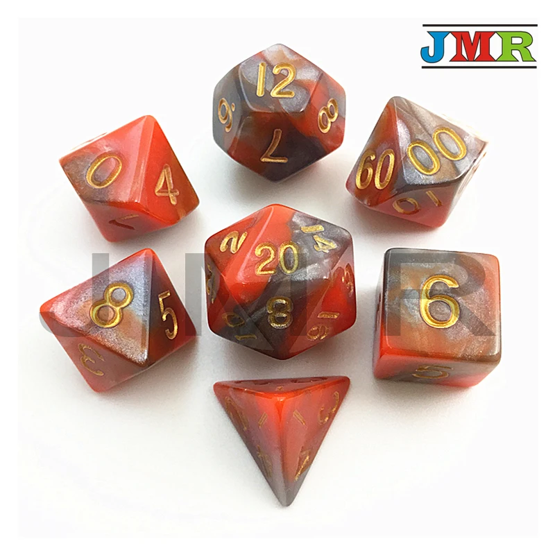 7 шт многогранные разноцветные цифровые кости набор D4 D20 для DND RPG аксессуары